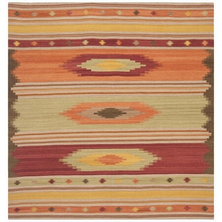 Safavieh 7 x 7 ft. Square Contemporary Kilim Brown and amp; Multi Color Area Rug NVK176A-7SQ